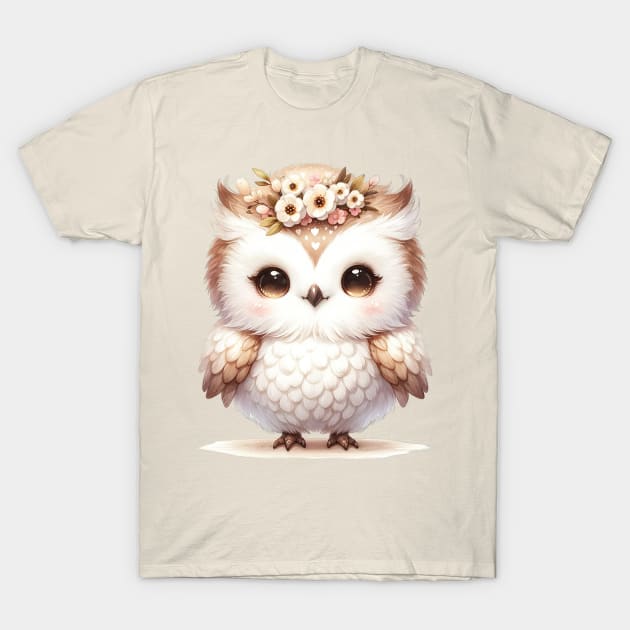 Cute Fluffy Baby Owl T-Shirt by dcohea